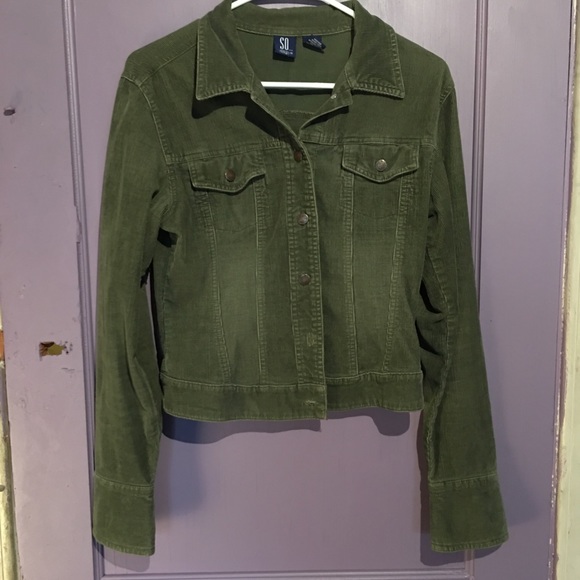 Army Green Corduroy Jacket - Picture 3 of 4